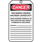 Accuform Signs Tags By-The-Roll Lockout Tags - Cardstock - 3" W x 6-1/4" H - English - 250 Pack-Height: 6-1/4"