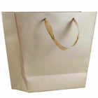 JAM Paper Matte Trapezoid Metallic Gift Bags with Rope Handles - 9" x 4" x 10" - Taupe - 100 Pack-Color: Metallic Taupe