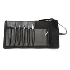 Ashlin TERAMO 6 Pen-Rollup Case - Black-Has a buckle enclosing the entire pencil case.