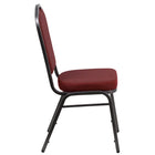 Flash Furniture HERCULES Series Crown Back Stacking Banquet Chair in Burgundy Patterned Fabric - Silver Vein Frame-Stacks up to 15 Chairs High