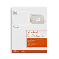 Staples White Shipping Labels for Inkjet/Laser Printers - 3-1/3" x 4" - 600 Pack-Create customized labels for addressing and shipping