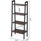 Vasagle 4-Tier Industrial Style Ladder Shelf - Dark Brown-11 lb weight capacity per level
