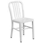 30'' Round White Metal Indoor-Outdoor Table Set with 4 Vertical Slat Back Chairs [CH-51090TH-4-18VRT-WH-GG]-4
