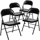 Flash Furniture Hercules Series Metal Folding Chair, Black, 4 Pack-225 lb. Weight Capacity