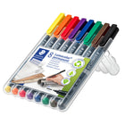 Staedtler Lumocolor Dry-Safe Permanent Markers – Medium Tip – Assorted Colours – 8 Pack  -Assorted colours