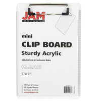 JAM Paper Plastic Clipboards, Small, 6" x 9", Clear, 2 Pack (331CPMclg)-Clear