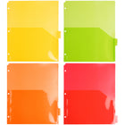 JAM Paper Plastic Index 8-Tab Dividers with Double Pockets - 9 3/4" x 11 1/2" - Assorted -Quantity: 1 Pack includes 8 Tabbed Pocket Dividers