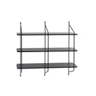 Can-Bramar Modernatta 3 Tier Wall Mounted Bookcase - Matte Black-Wall mounted bookcases