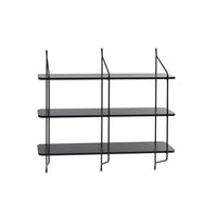 Can-Bramar Modernatta 3 Tier Wall Mounted Bookcase - Matte Black-Wall mounted bookcases