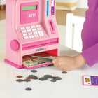 Learning Resources Pretend and Play Teaching ATM Bank - Pink-Includes play money and ATM card