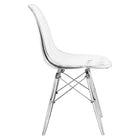 Nicer Furniture Transparent Eiffel Style Side Chair-Straight metal Eiffel dowel legs with floor protectors for hardwood floor