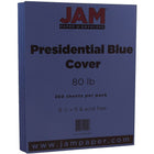 JAM Paper Matte Cardstock, 8.5 x 11, 80lb Presidential Blue, 250/ream (563916926B)-Blue
