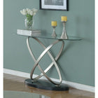 Brassex Chantal Sofa Table, Silver/Black (275-08)-Black/Silver finish with tempered glass