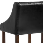 Flash Furniture Carmel Series 30" High Transitional Tufted Walnut Barstool with Accent Nail Trim - Black LeatherSoft - 2 Pack-Footrest provides better sitting experience