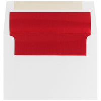 JAM Paper A6 Foil Lined Envelopes, 4.75 x 6.5, White with Red Lining, 250 Pack (3243655H)-White with red foil lined envelope