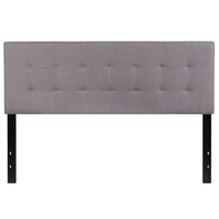 Flash Furniture Bedford Tufted Upholstered Queen Size Headboard - Light Grey Fabric-Contemporary Style