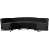 Flash Furniture HERCULES Alon Black LeatherSoft Reception Configuration - 3 Pieces-Contemporary Reception Set