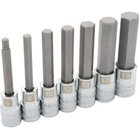 Dynamic Tools 1/2" Drive 7 Piece, Metric Long, Hex Socket Set, 6mm - 19mm-Contains: 6, 8, 10, 12, 14, 17, 19mm