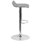 Flash Furniture Contemporary Grey Vinyl Adjustable Height Barstool with Quilted Wave Seat & Chrome Base-Grey Vinyl Upholstery