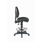 Work Smart Deluxe Ergonomic Drafting Chair with Adjustable 18.5" Diameter Foot Ring-One Touch Pneumatic Seat Height Adjustment