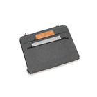 PKG Wellington Fan 14" Sleeve - Grey-Expandable exterior zippered front pocket with darting effect for stowing your more bulky items. With an exterior zippered back pocket for smaller items