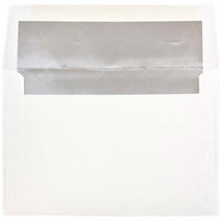 JAM Paper A8 Foil Lined Envelopes, 5.5 x 8.125, White with Silver Lining, 250 Pack (83123H)-White with silver foil lined envelope