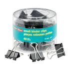 Staples Binder Clips - Small - 3/4" - Black - 40 Pack-Made from tempered steel for durability and long-lasting use
