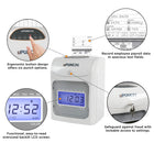 uPunch Calculating Punch Clock With Cards, Keys, Rack & Ribbons-Bright Digital Display