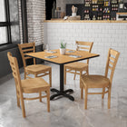Flash Furniture HERCULES Series Ladder Back Natural Wood Restaurant Chair-Curved Support Bar