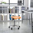 Flash Furniture Vibrant Orange Tractor Seat & Chrome Stool-5.5'' Height Range Adjustment