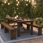 Flash Furniture HERCULES Series 8' x 40" Rectangular Antique Rustic Solid Pine Folding Farm Table-Folded Thickness: 5"