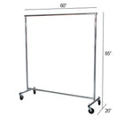 Eddie's Heavy Duty Salesman's Rolling Rack - 65" H x 60" W - Chrome (210000-1)-65" high with 5' hang rail