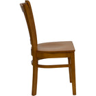 Flash Furniture HERCULES Series Vertical Slat Back Cherry Wood Restaurant Chair - 2 Pack-.625" Thick Beechwood Seat