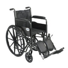 Drive Medical Silver Sport 2 Wheelchair, Fixed Arms, Legrest, 18" Seat-Black, Steel