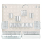 Azar 24-Piece Pegboard Wall Organizer Kit with Two Panels and Accessory Assortment - White-Sold in Multiples of: 1