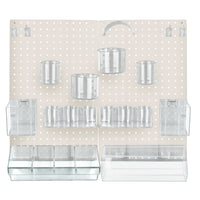 Azar 24-Piece Pegboard Wall Organizer Kit with Two Panels and Accessory Assortment - White-Sold in Multiples of: 1