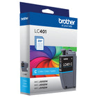 Brother Genuine LC401C Standard Yield Cyan Ink Cartridge-Compatible with MFC-J1010DW, MFC-J1012DW and MFC-J1170DW