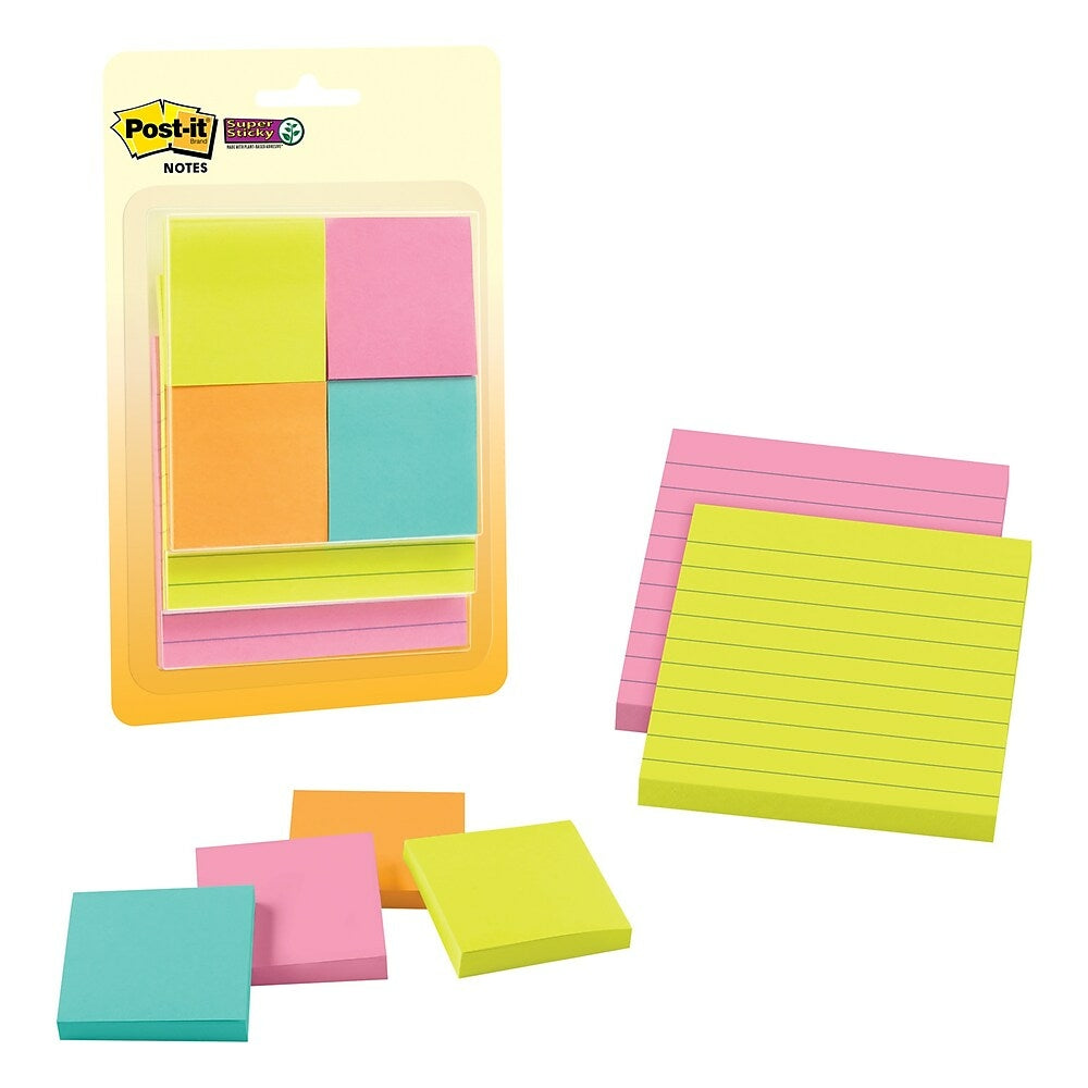 Post-it Super Sticky Notes Combo Pack - Supernova Neons Collection ...
