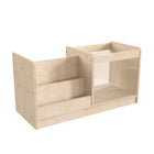 Flash Furniture Bright Beginnings Commercial Grade Modular Double Sided 2Tier Wooden Classroom Book Display Shelf w/ Storage Bin-Resists Yellowing, Stains, and Scratches