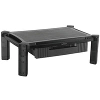 StarTech Monitor Riser with Drawer, Height Adjustable, Large (MONSTADJDL)-Height-adjustable monitor stand with large format 19.7" x 13" sits easily on your desk
