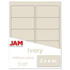 JAM Paper Laser/Inkjet Address Labels - 2" x 4" - Ivory - 120 Pack-English only packaging