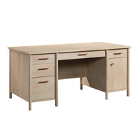 Sauder 66"W Whitaker Point Executive Desk - Natural Maple-Top features strong and lightweight 1" panel construction