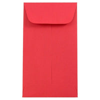 JAM Paper #6 Coin Envelopes, 3 3/8 x 6, Brite Hue Red Recycled, 100 Pack-Coin Envelopes