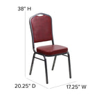 Flash Furniture HERCULES Crown Back Stacking Banquet Chair with Silver Vein Frame - Burgundy-2.5'' Thick Seat Cushion