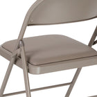 Flash Furniture HERCULES Series Double Braced Grey Vinyl Folding Chair-18 Gauge Steel Frame