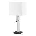 Dainolite Fernanda Modern Incandescent Table Lamp - 1 Light - Matte Black with White Shade-Easy Assembly