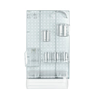 Azar 10-Piece Pegboard Wall Organizer Kit with One Panel and Accessory Assortment - Clear-Sold in Multiples of: 1