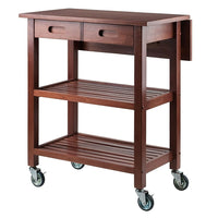 Winsome Jonathan Drop Leaf Kitchen Cart in Walnut (94734)-Kitchen cart