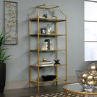 Sauder International Lux Bookcase - 5 shelves - 70.87" H - Satin Gold (421434)-70.87"H x 30"W x 14.49"D