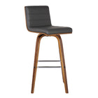 Armen Living Vienna 26" Counter-Height Bar Stool - Grey-Faux Leather Upholstery